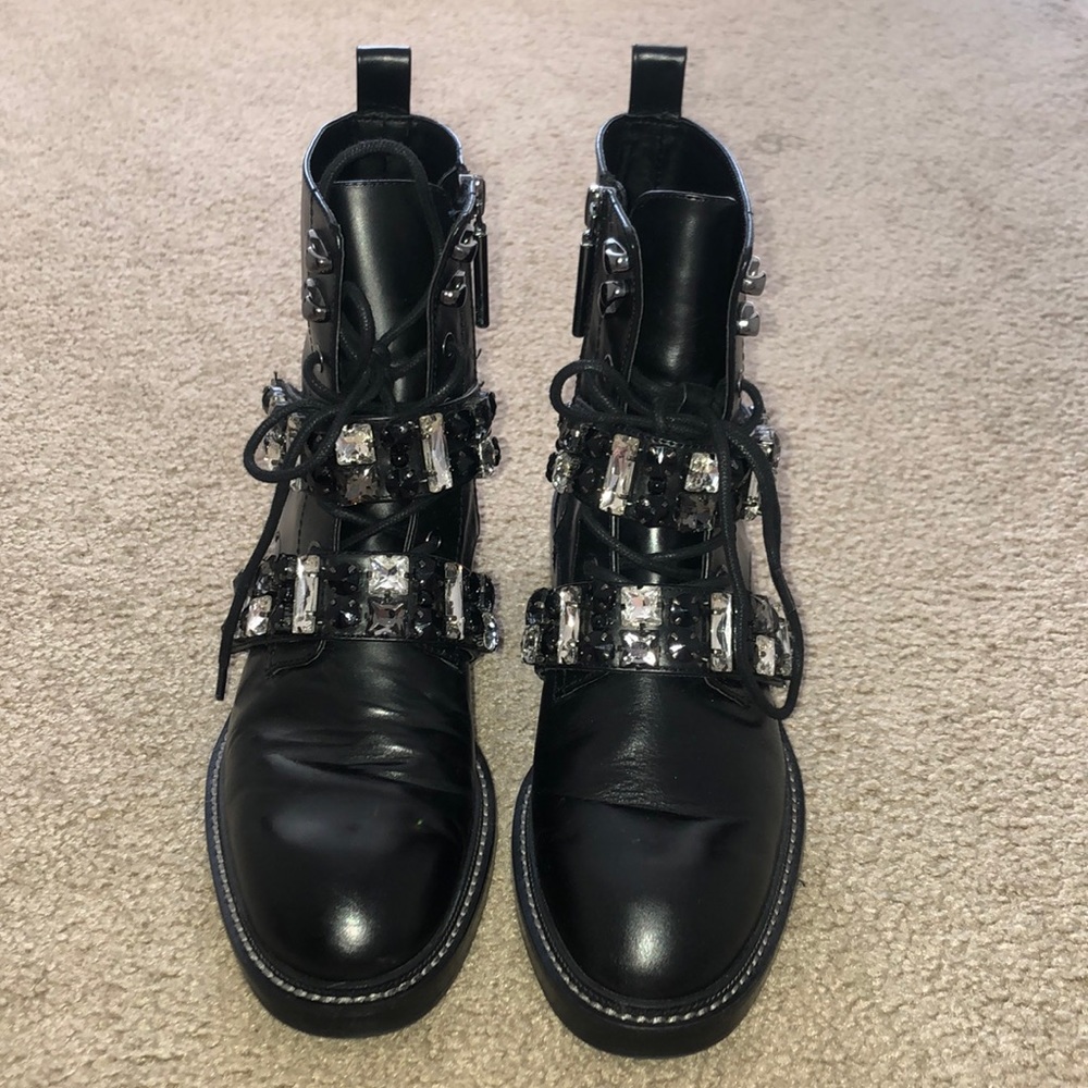 Embellished Combat Boots